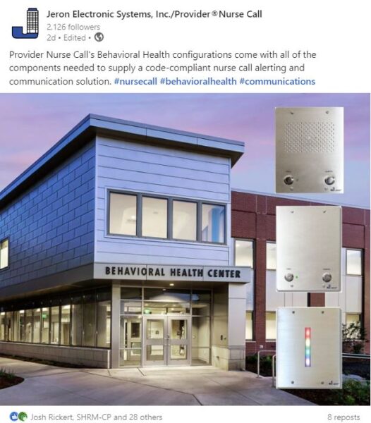 Provider Nurse Call for Behavioral Health Jeron Nurse Call Systems